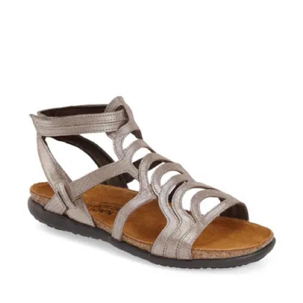 Naot Silver Leather Sara Gladiator Sandals
